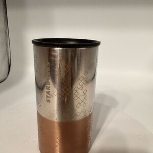 Starbucks Stainless Steel Travel Tumbler Cork Bottom 2012 8oz 5” Tall RARE